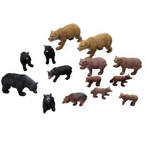 mini plastic figurine bears perfect for cake toppers, train sets, and diorama